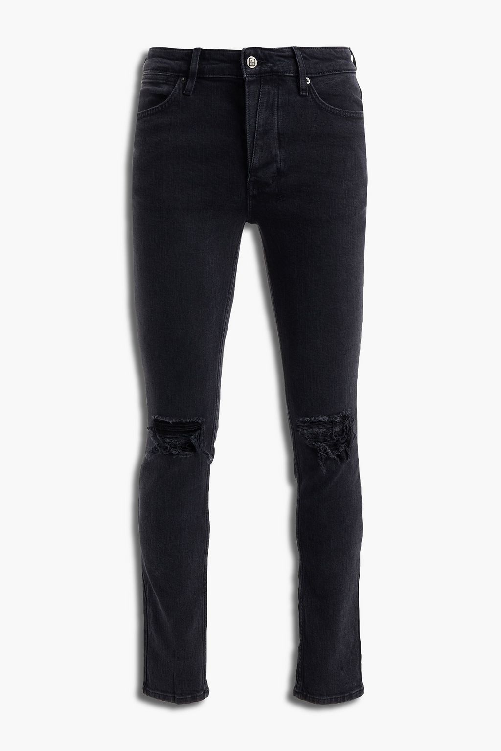 Black Skinny-fit distressed denim jeans 