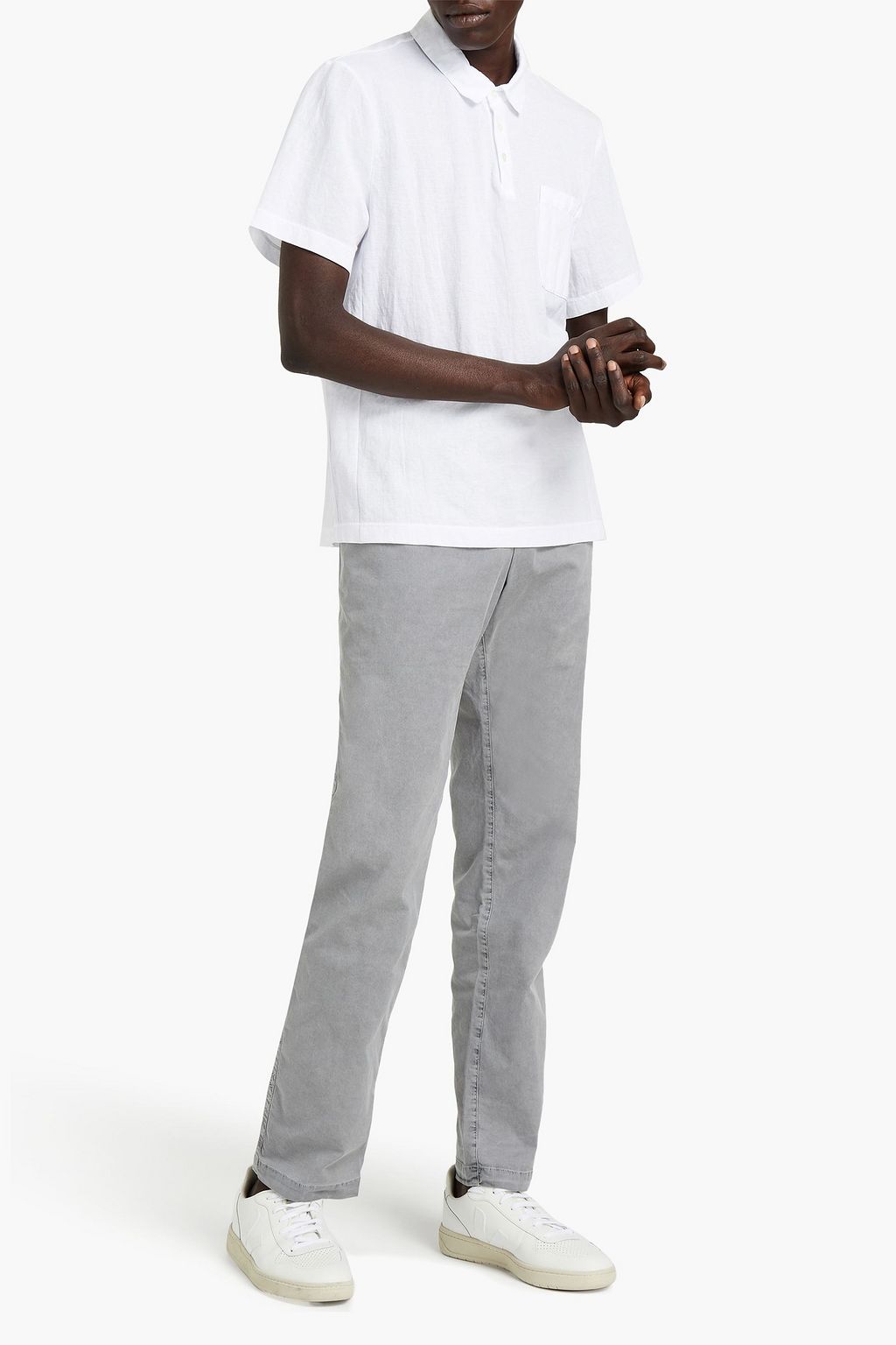 JAMES PERSE Supima cotton-blend poplin and canvas chinos