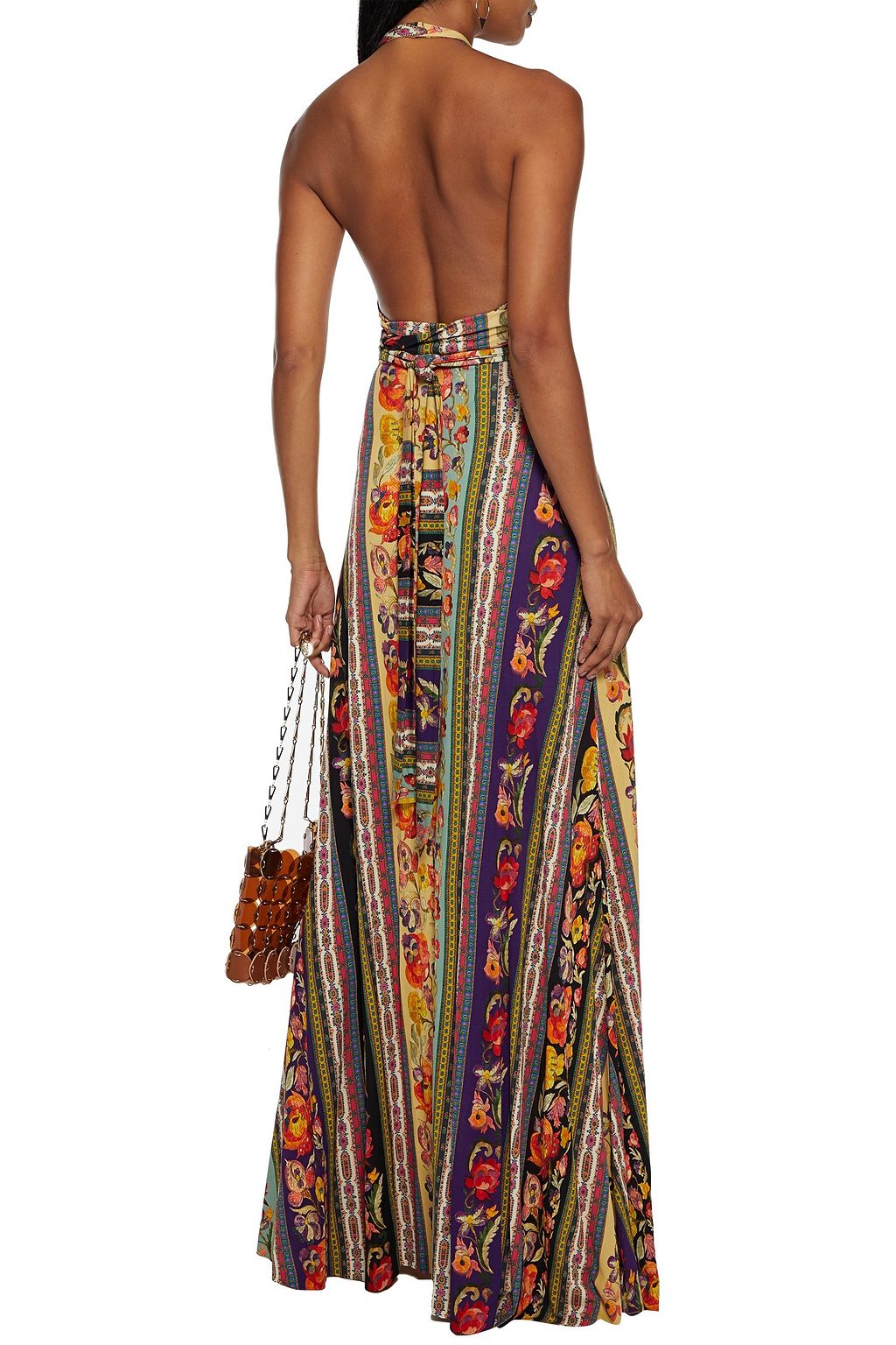 ETRO Printed jersey halterneck maxi dress