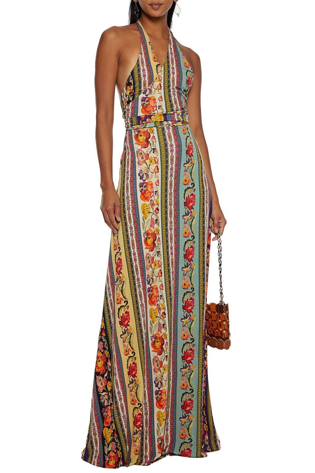 ETRO Printed jersey halterneck maxi dress