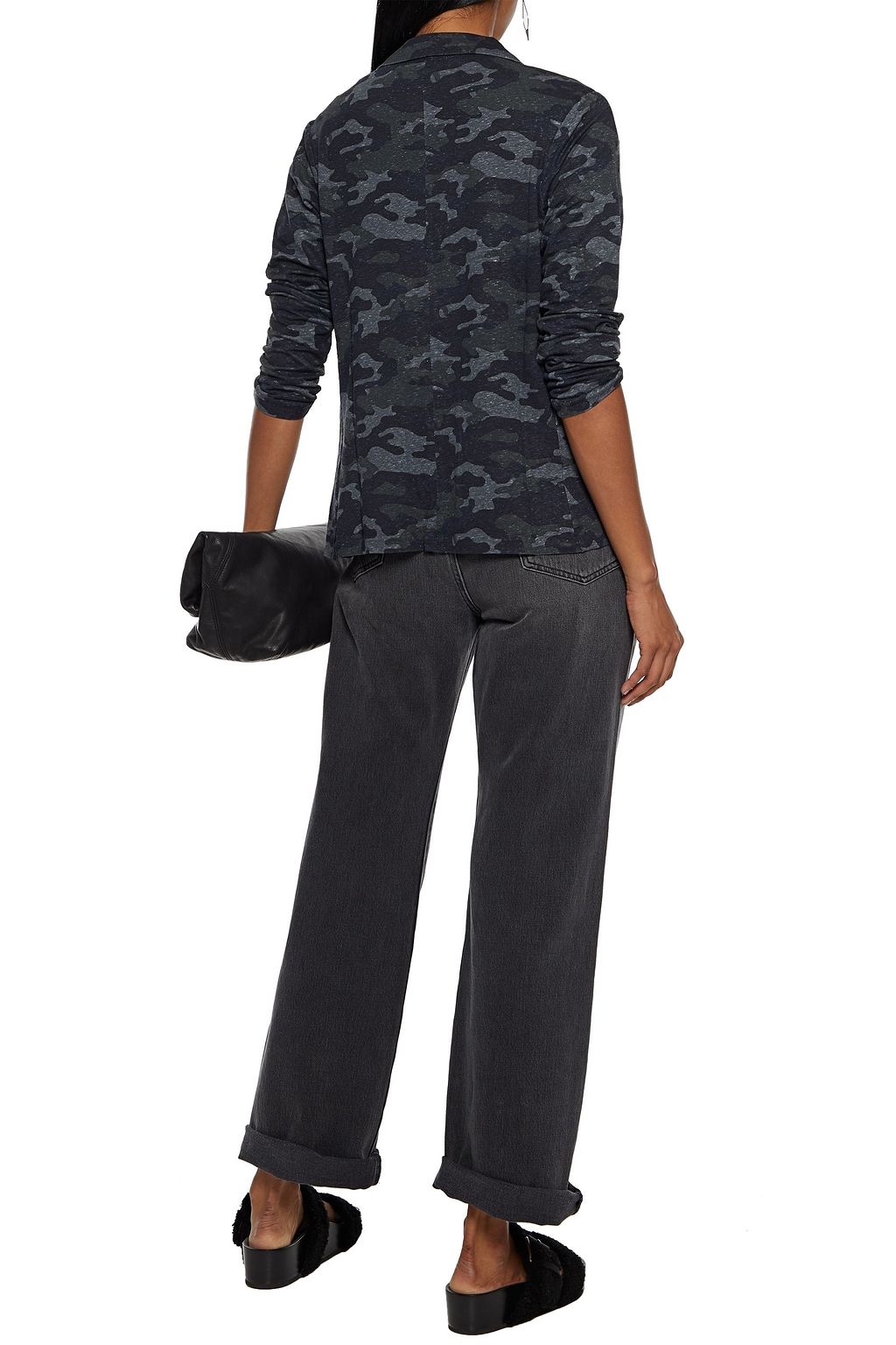 MAJESTIC FILATURES Printed linen-blend jersey blazer