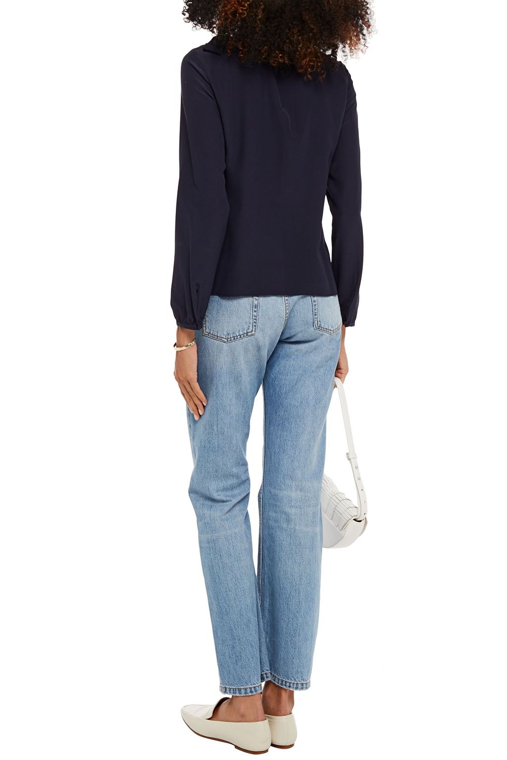 REDVALENTINO Bow-detailed silk crepe de chine blouse