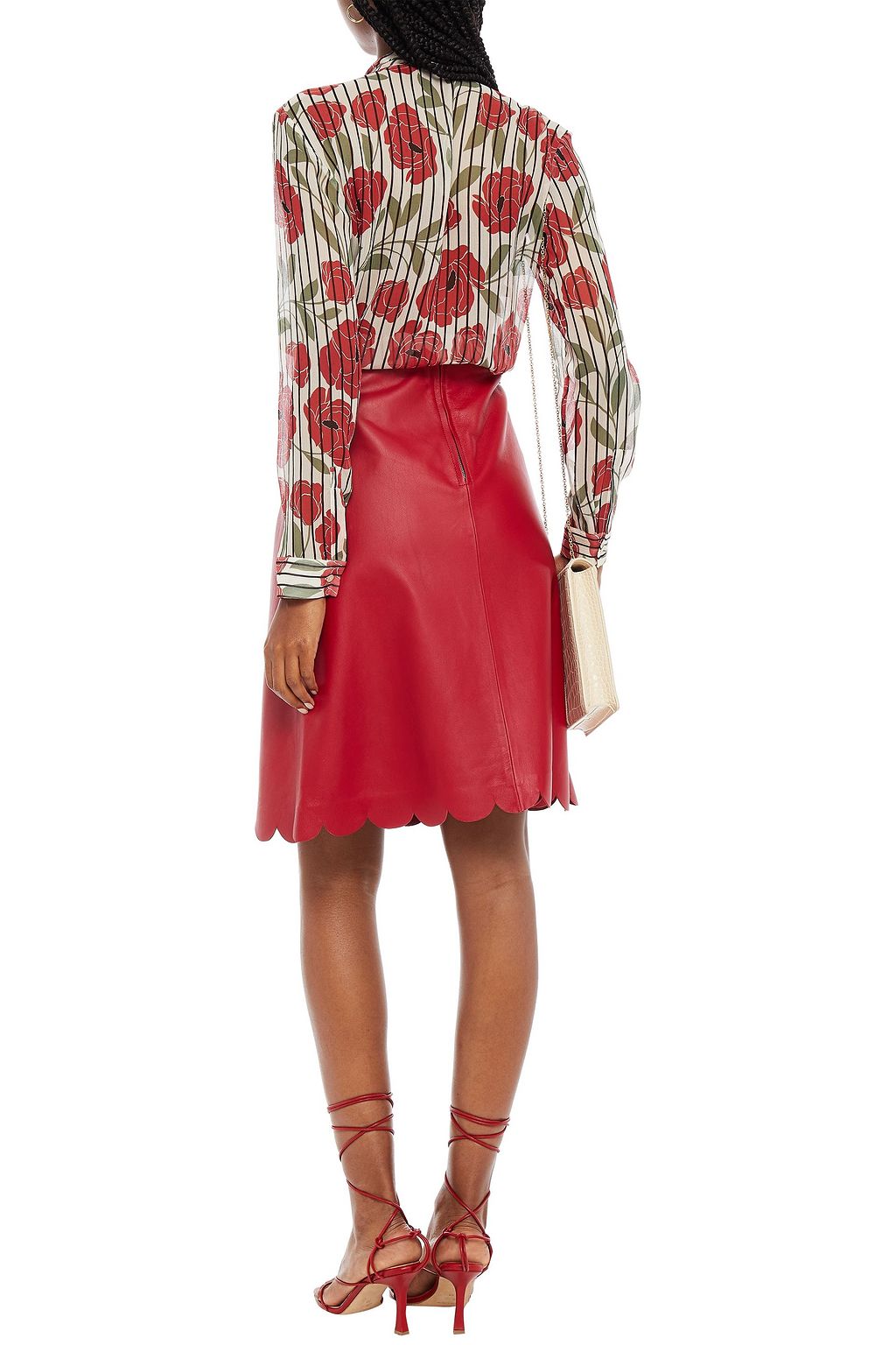 REDVALENTINO Printed silk-crepon blouse