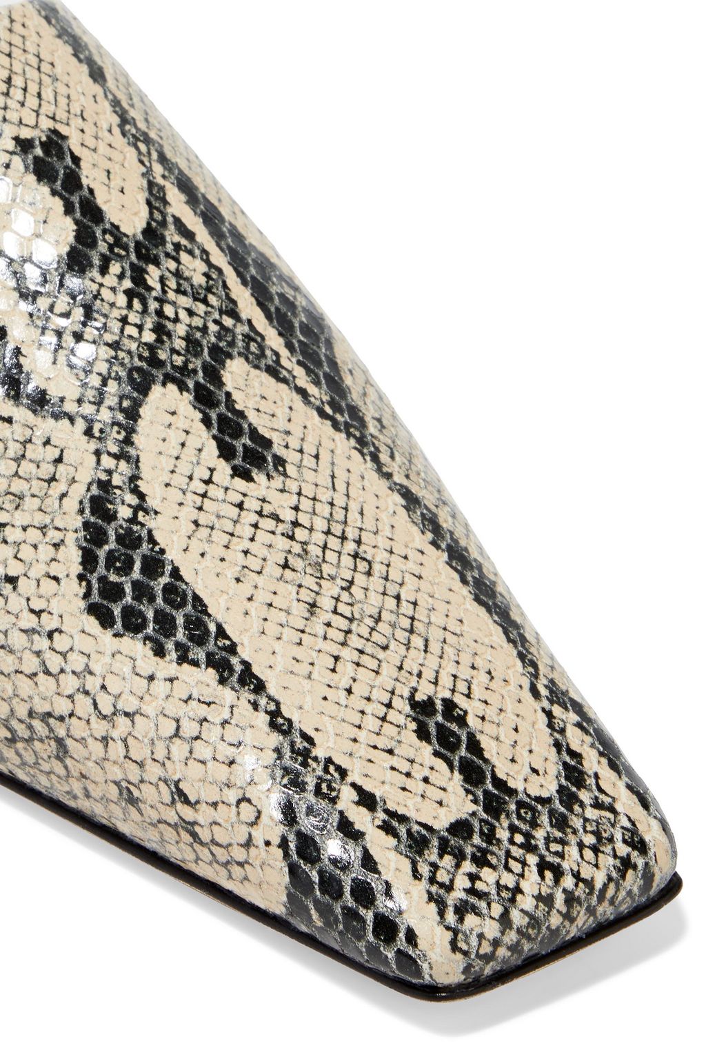 REJINA PYO Leo snake-effect leather slippers