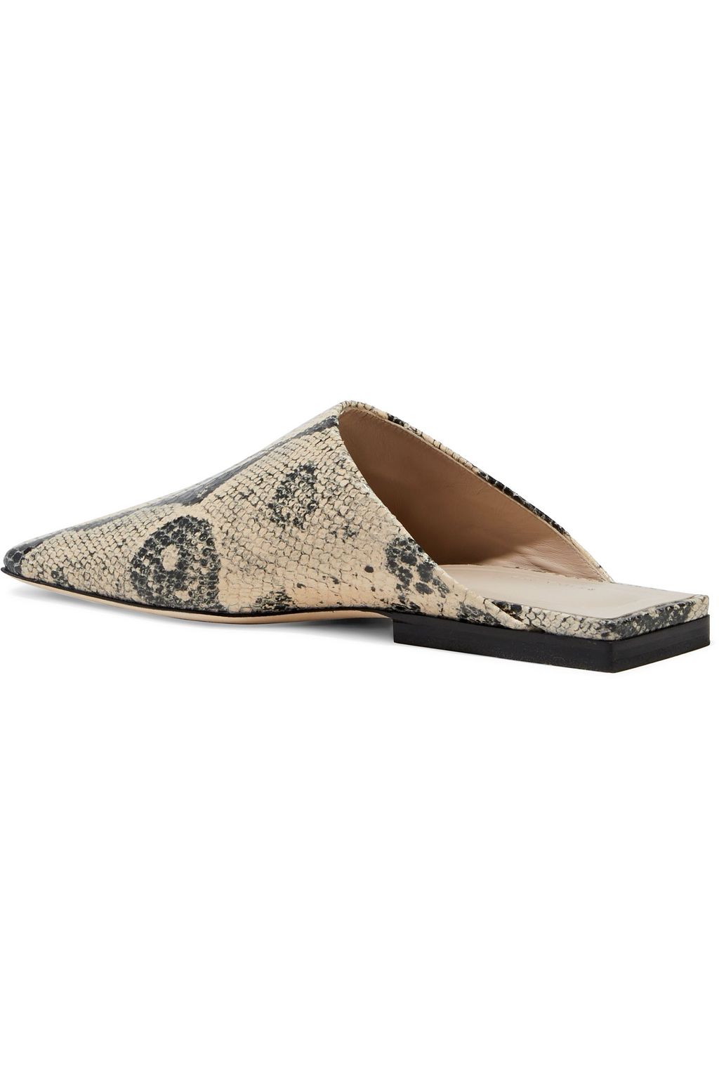 REJINA PYO Leo snake-effect leather slippers