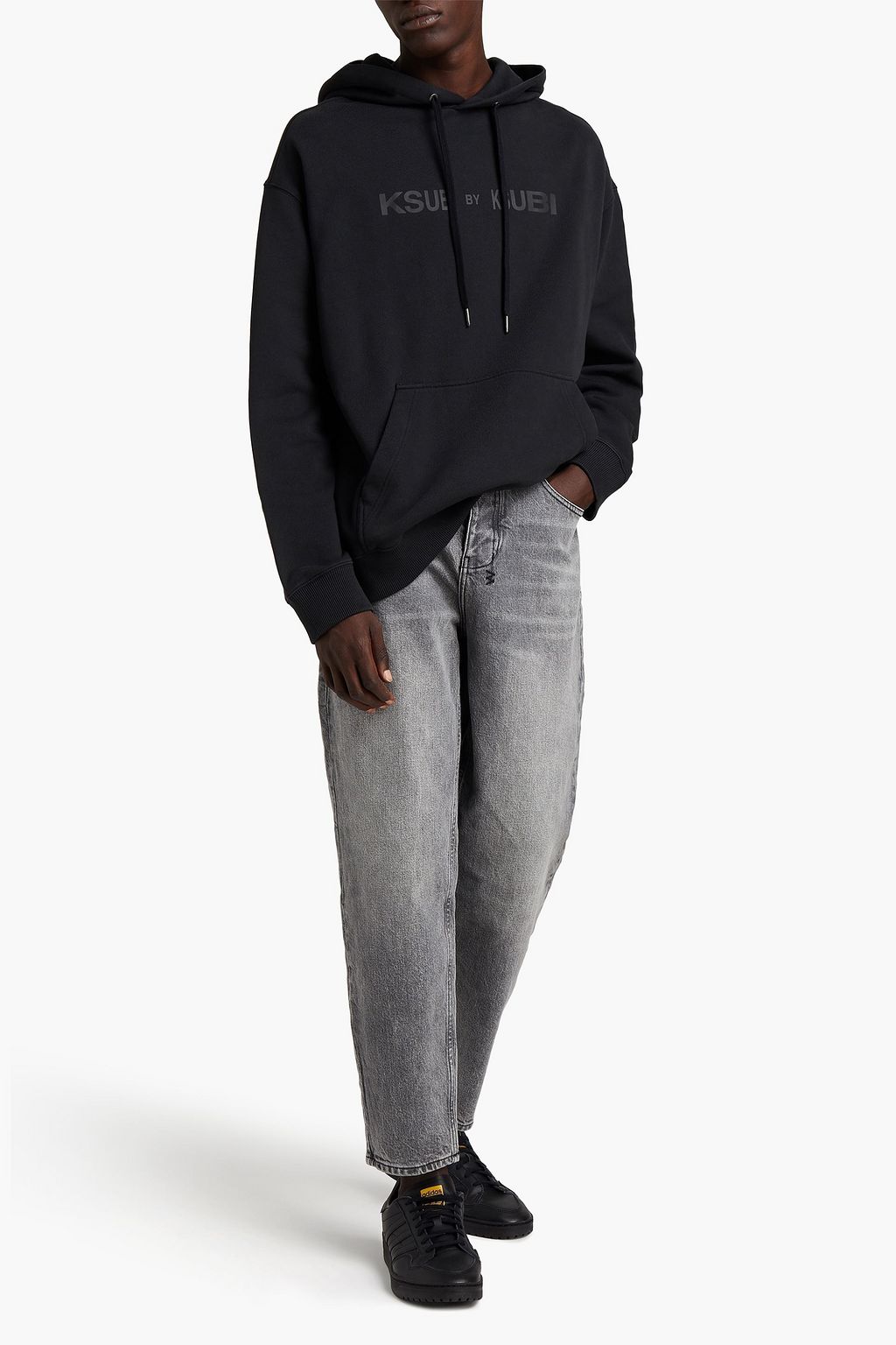 KSUBI Tapered faded denim jeans