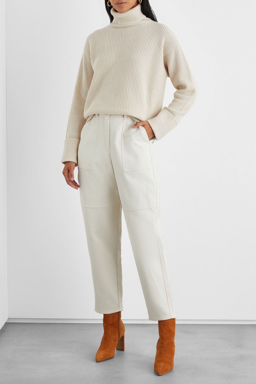 IRIS & INK Avice cotton-twill tapered pants