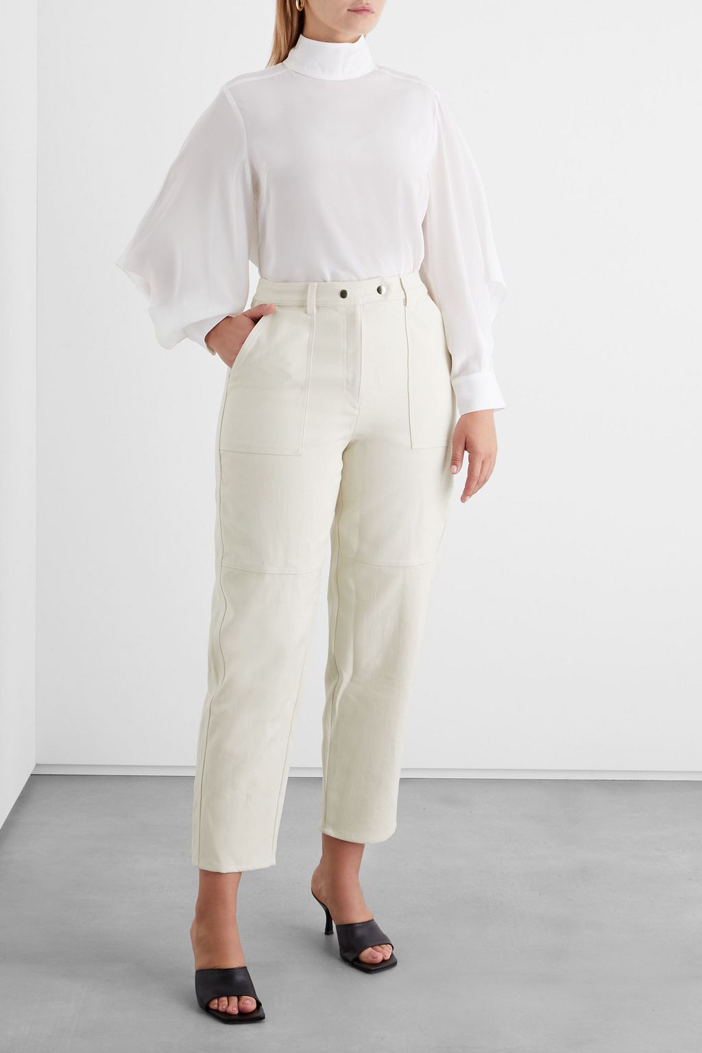 IRIS & INK Avice cotton-twill tapered pants