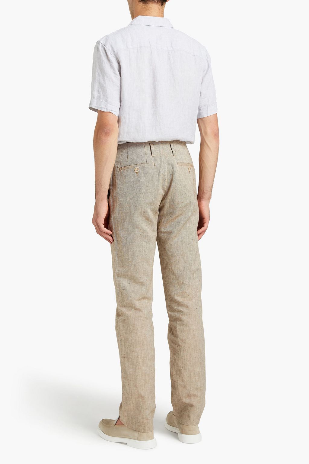 JAMES PERSE Cotton and linen-blend canvas chinos