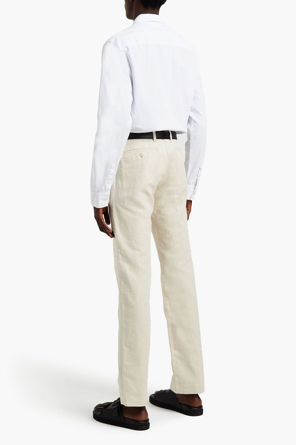 JAMES PERSE Cotton and linen-blend canvas chinos