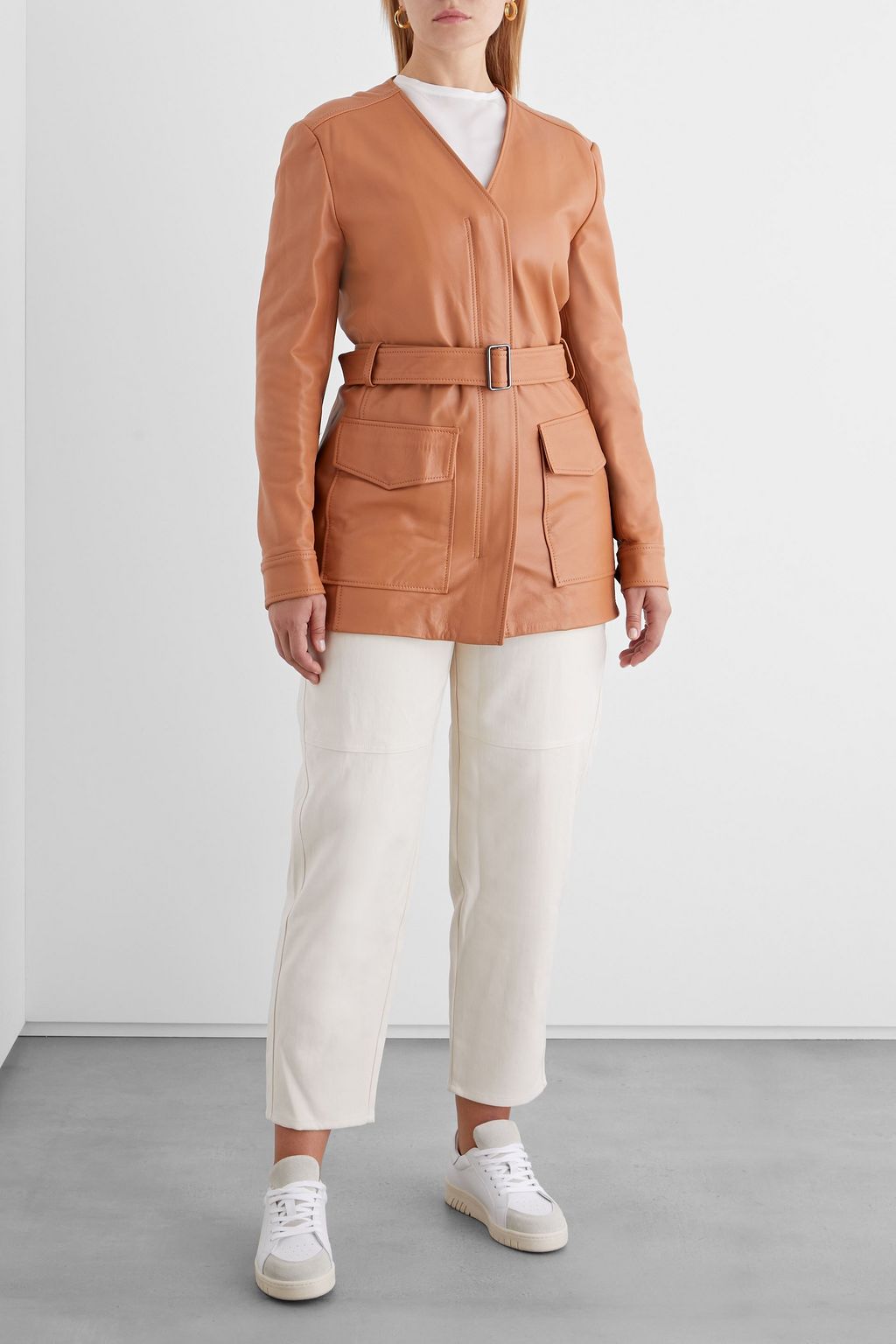 IRIS & INK Brigitte belted leather jacket
