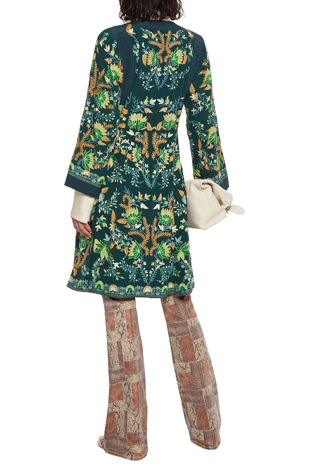ETRO Embroidered silk crepe de chine coat