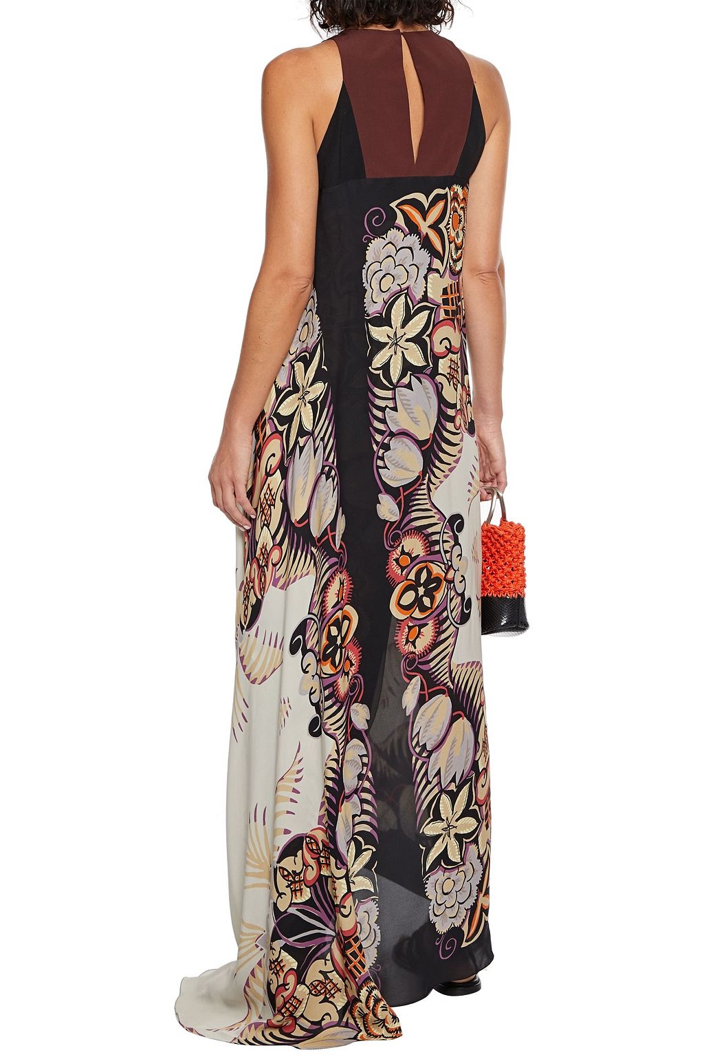 ETRO Draped printed silk crepe de chine maxi dress