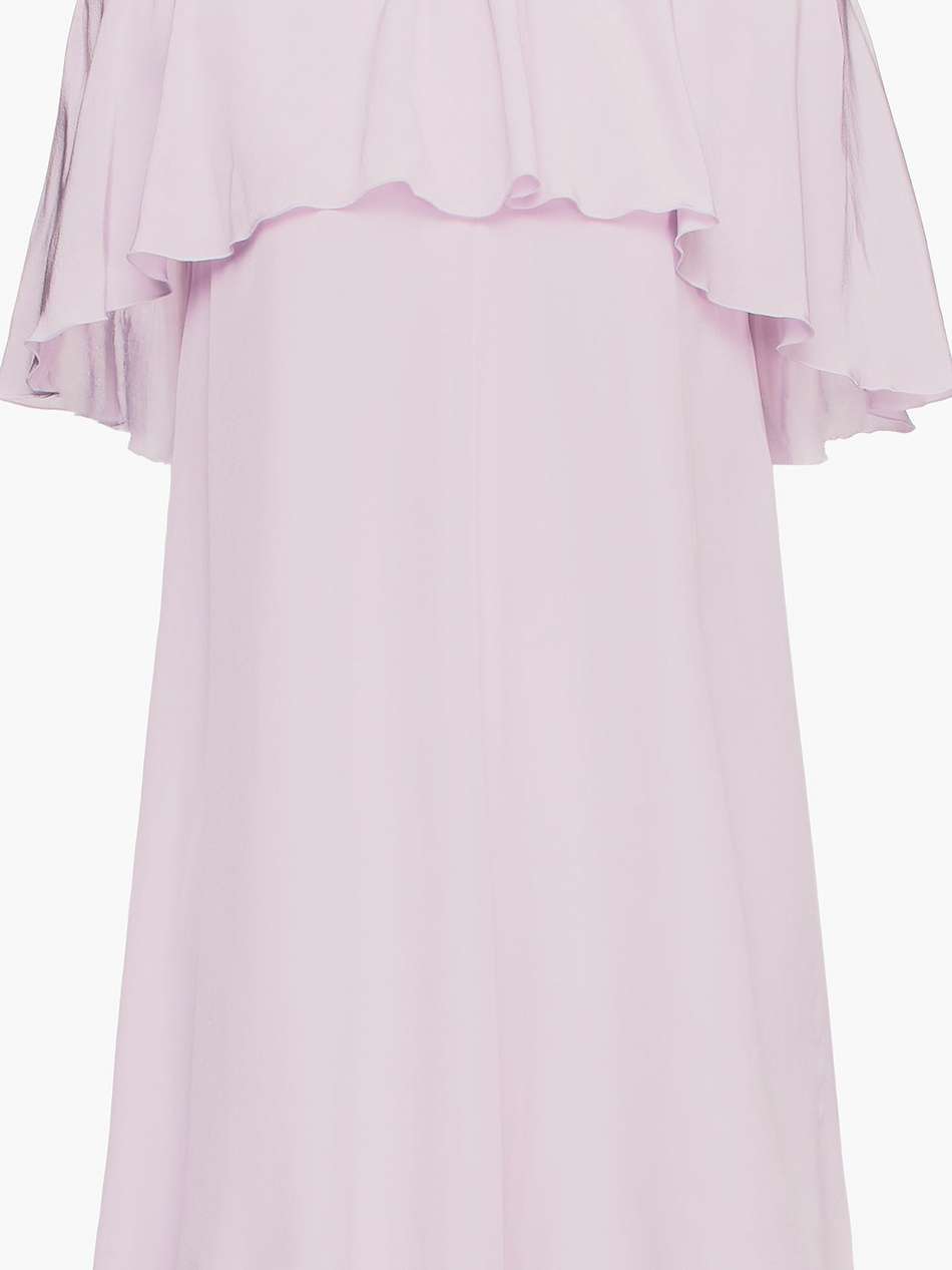 ruffled silk crepe de chine mini dress
