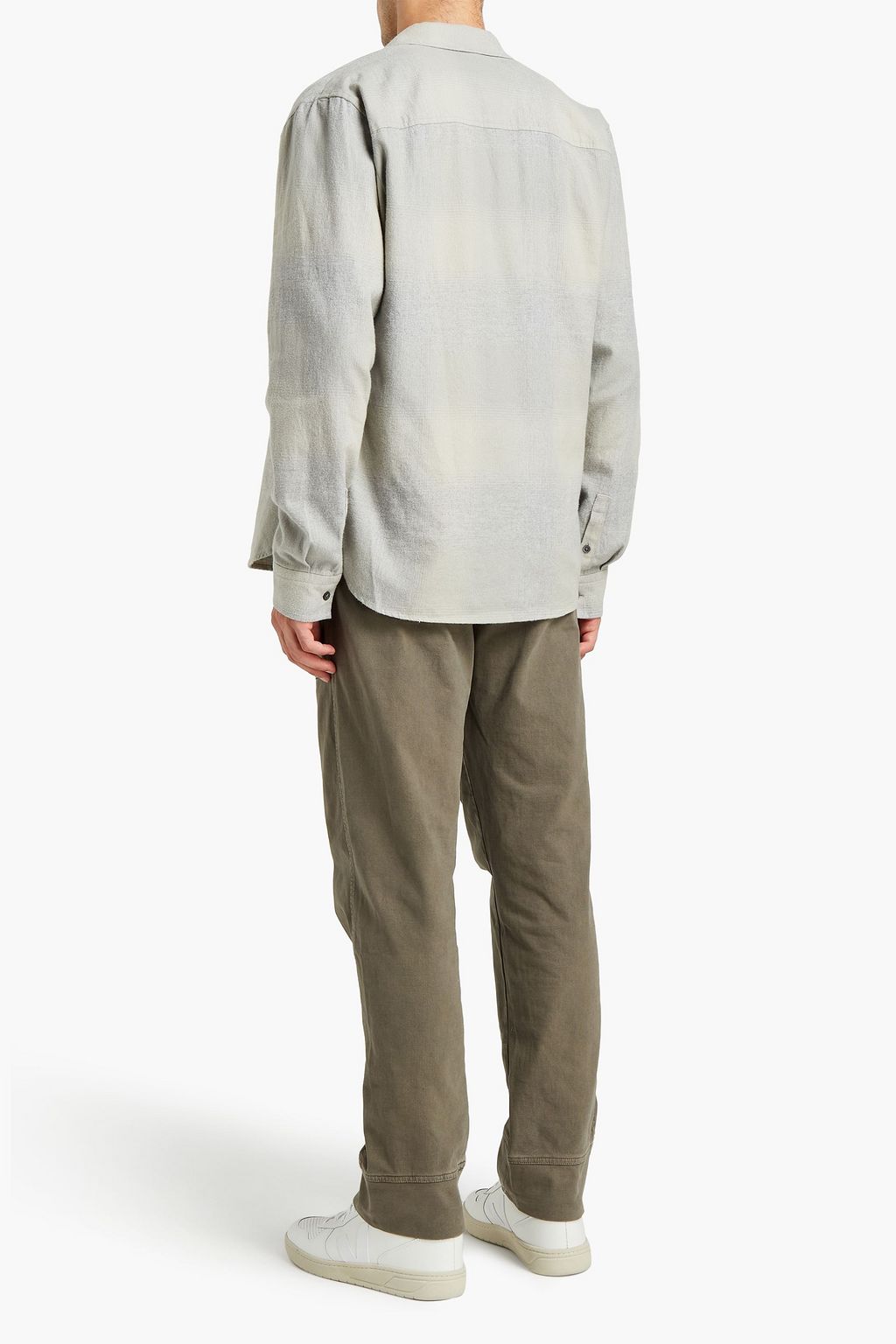 JAMES PERSE Checked cotton-flannel shirt
