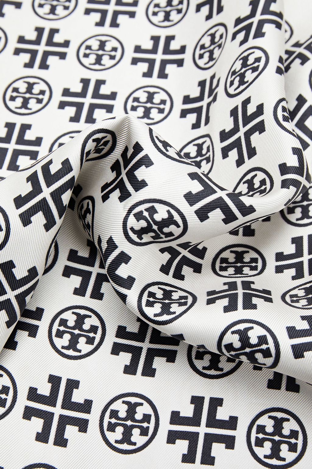 TORY BURCH Logo-print silk-twill scarf