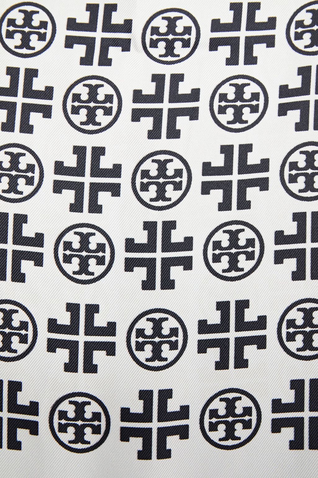 TORY BURCH Logo-print silk-twill scarf