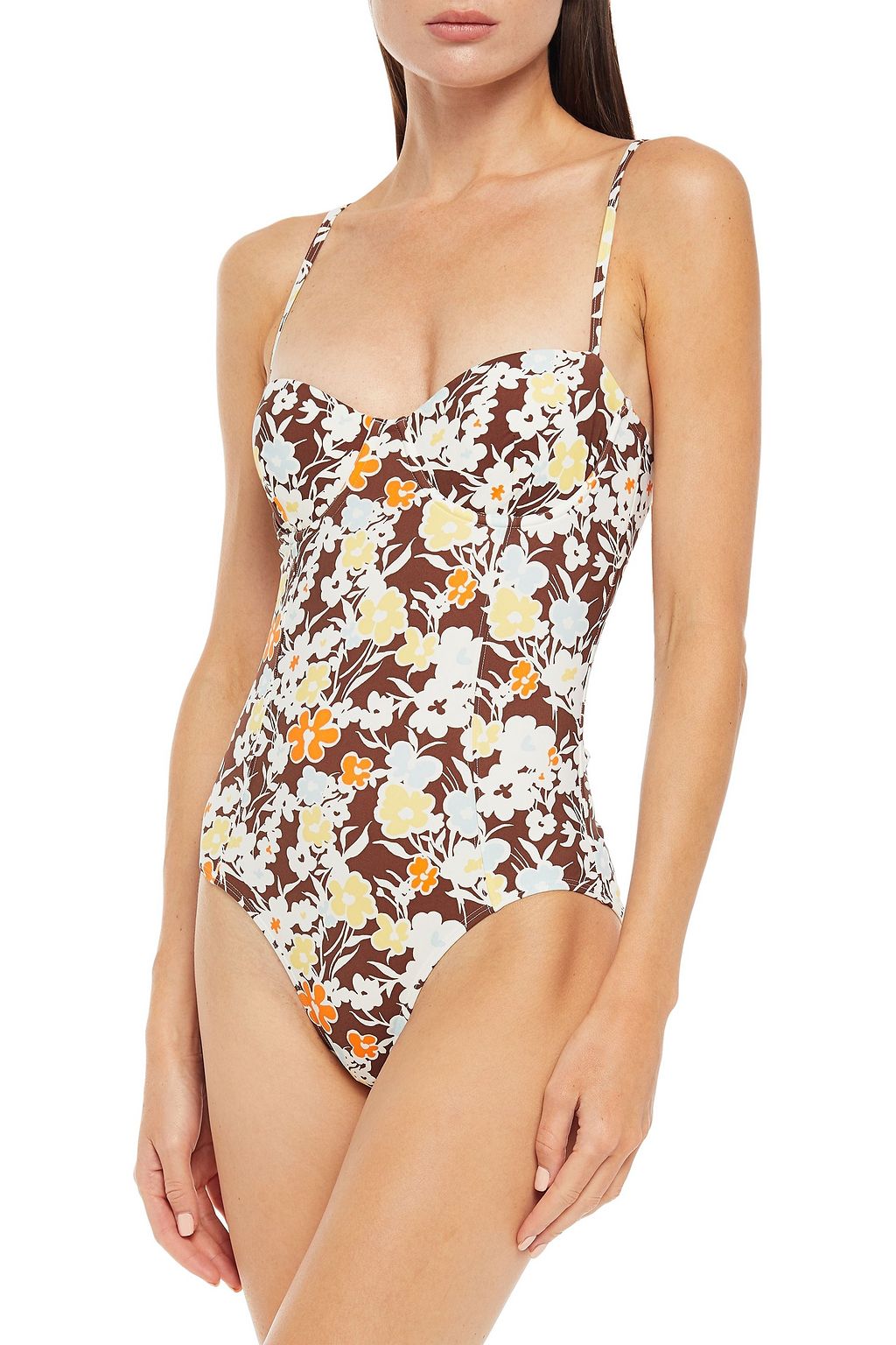 TORY BURCH Floral-print underwired swimsuit