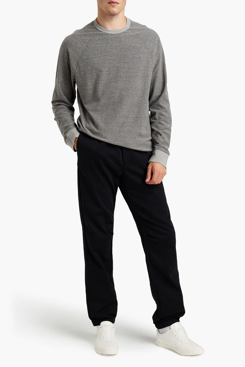JAMES PERSE Striped cotton-blend jersey T-shirt