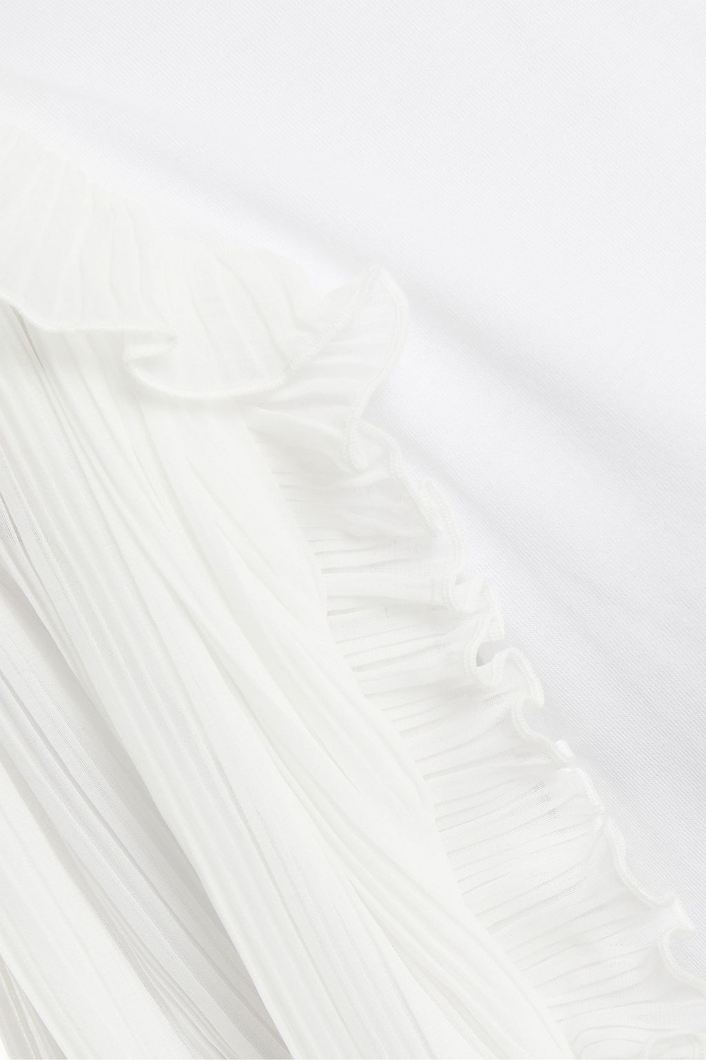 SANDRO Ruffle-trimmed cotton-jersey T-shirt