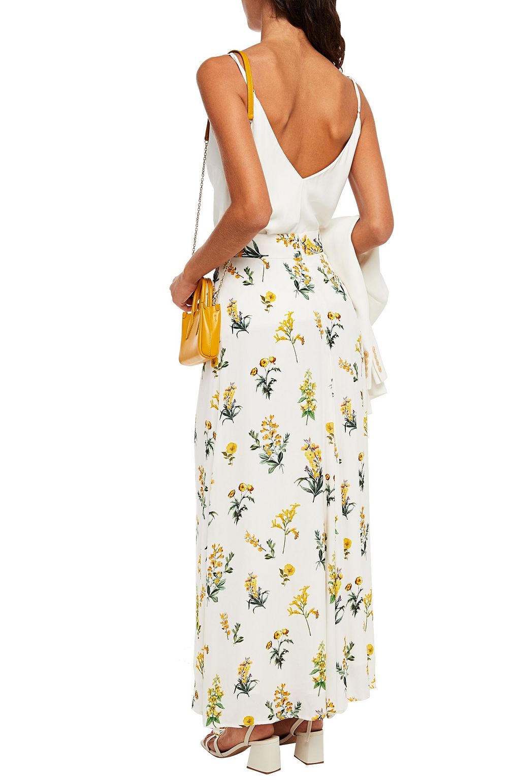 GOAT Floral-print crepe maxi skirt