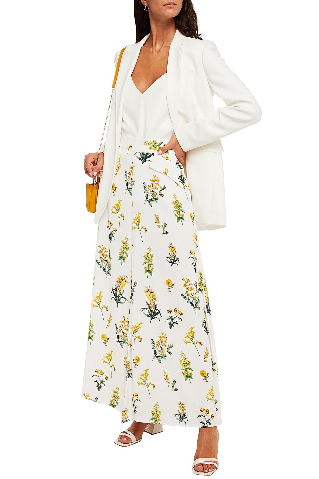 GOAT Floral-print crepe maxi skirt