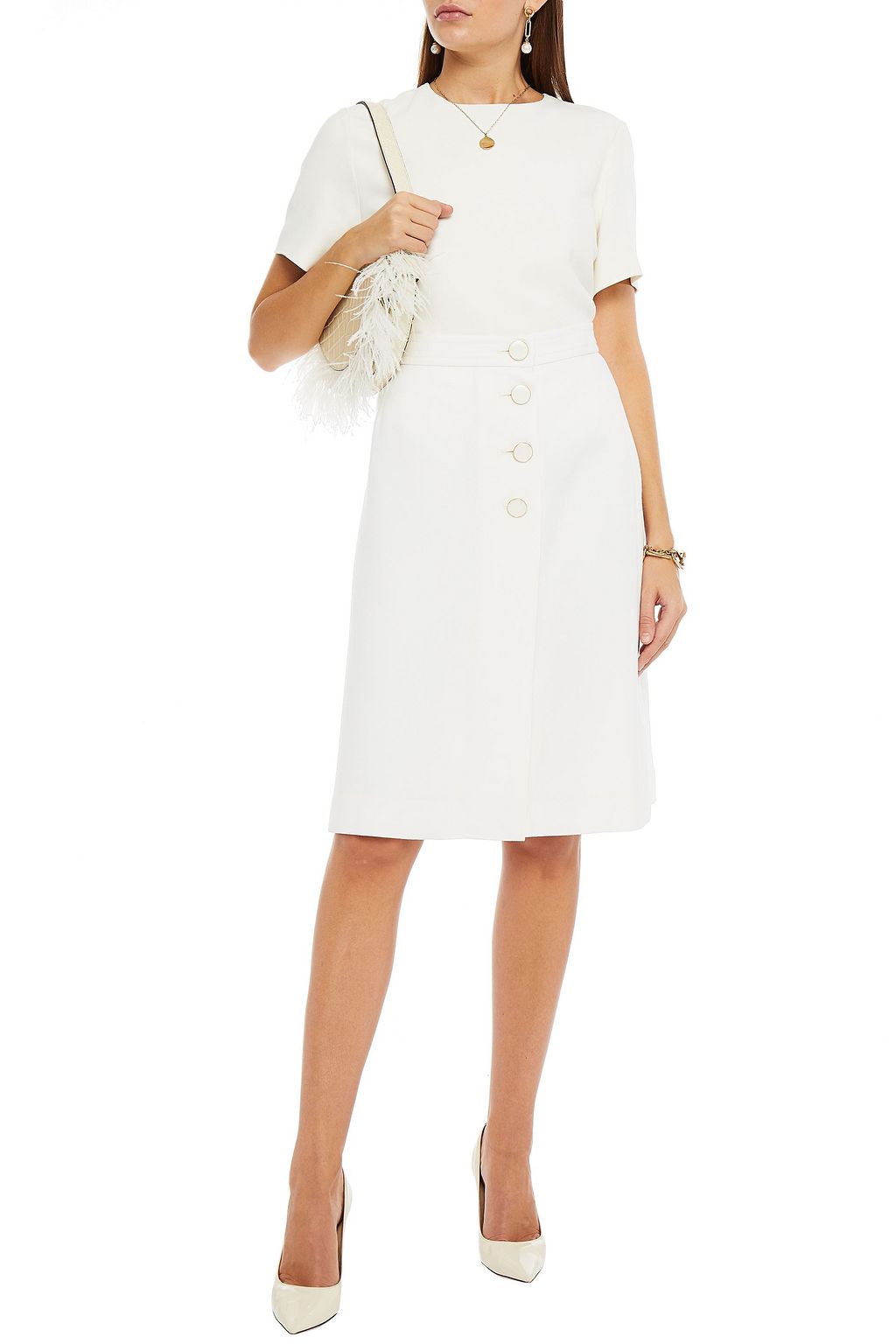 GOAT Lily wool-crepe midi skirt