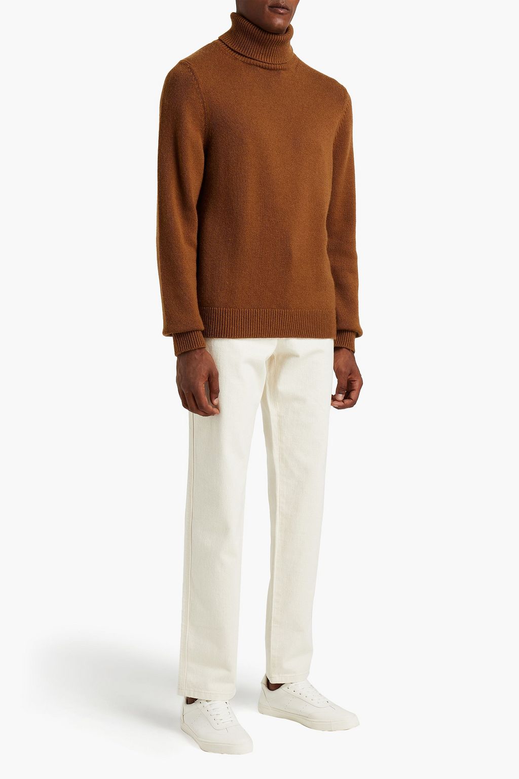 SANDRO Mélange wool, yak and cashmere-blend turtleneck sweater