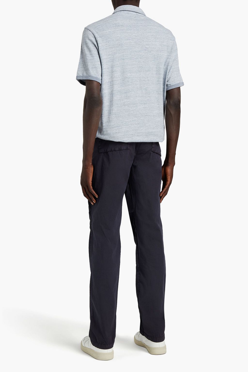 JAMES PERSE Mélange cotton-jersey polo shirt