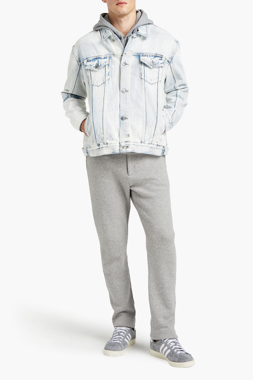 Ksubi Man Distressed Printed Denim Jacket In White