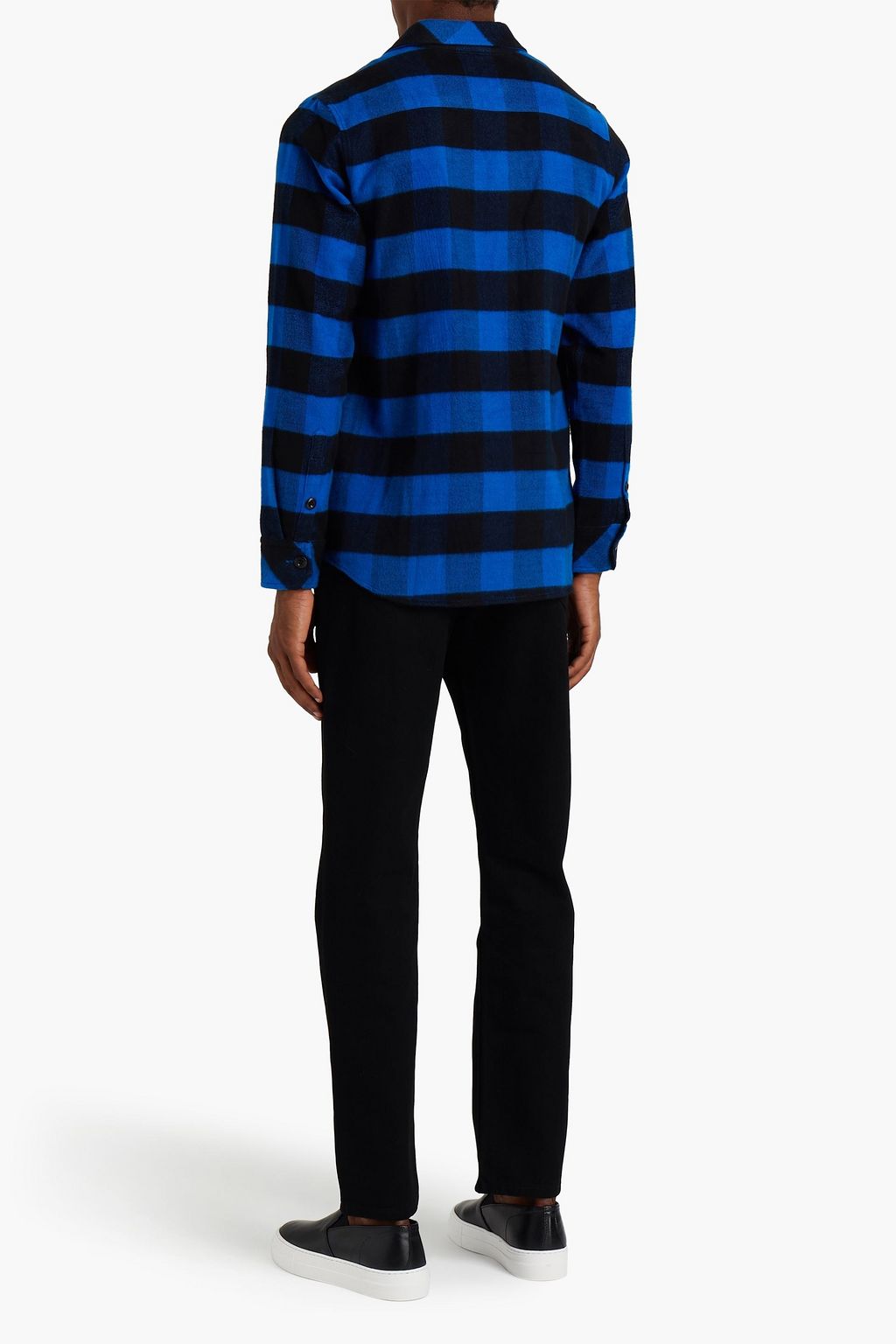 SANDRO Checked cotton-flannel shirt