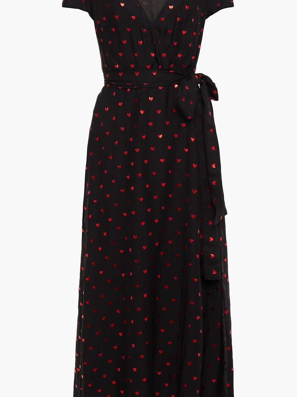 wrap-effect printed chiffon midi dress