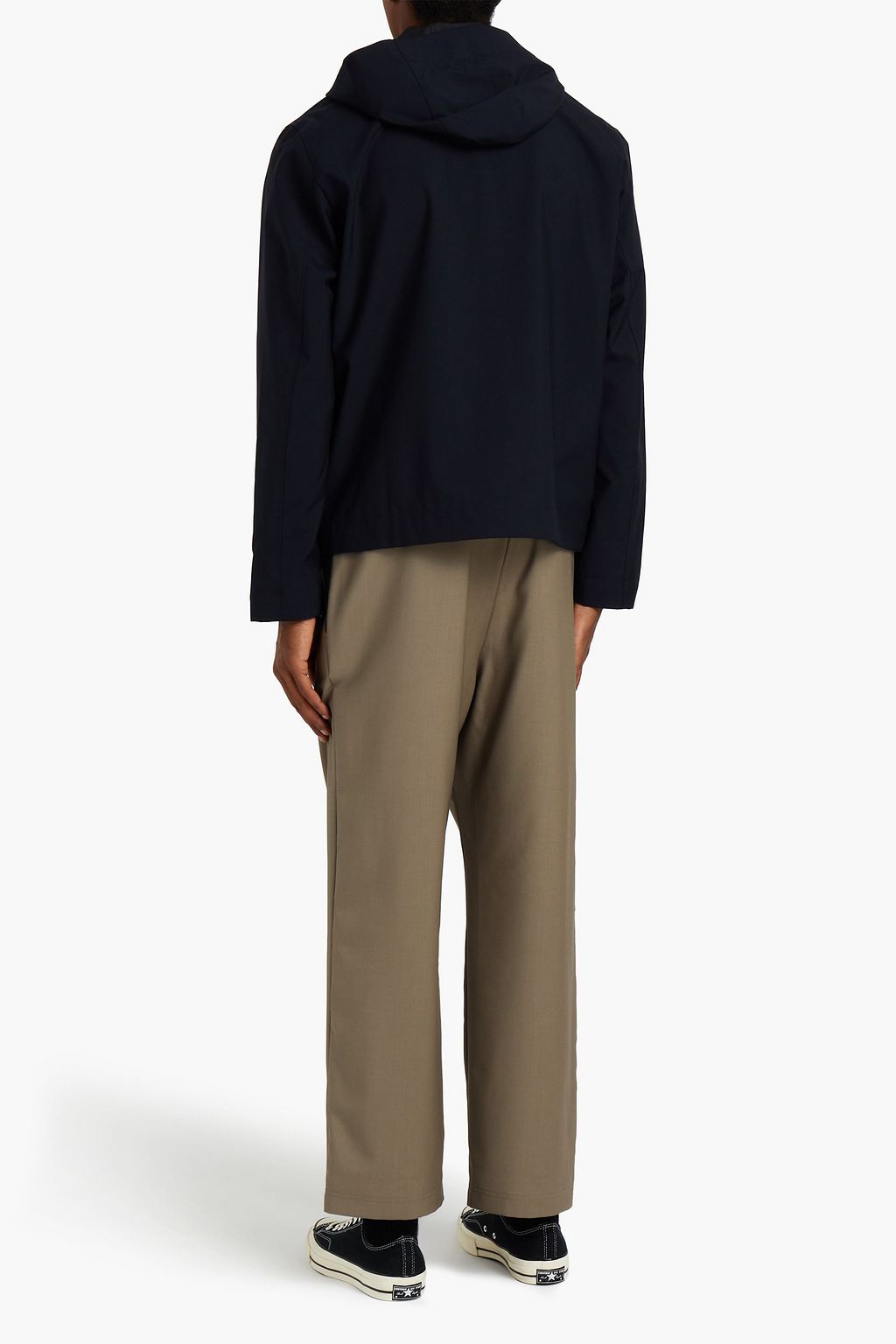 SANDRO Wool-blend hooded jacket