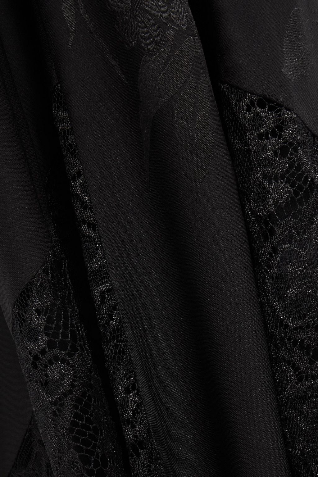 ETRO Velvet-trimmed ruffled lace, tulle and jacquard gown