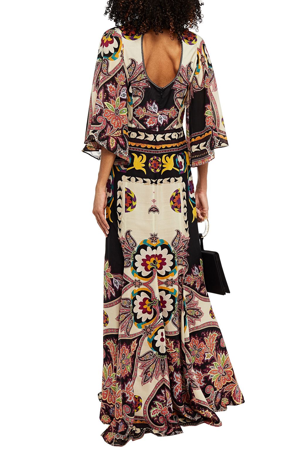ETRO Cutout printed silk maxi dress