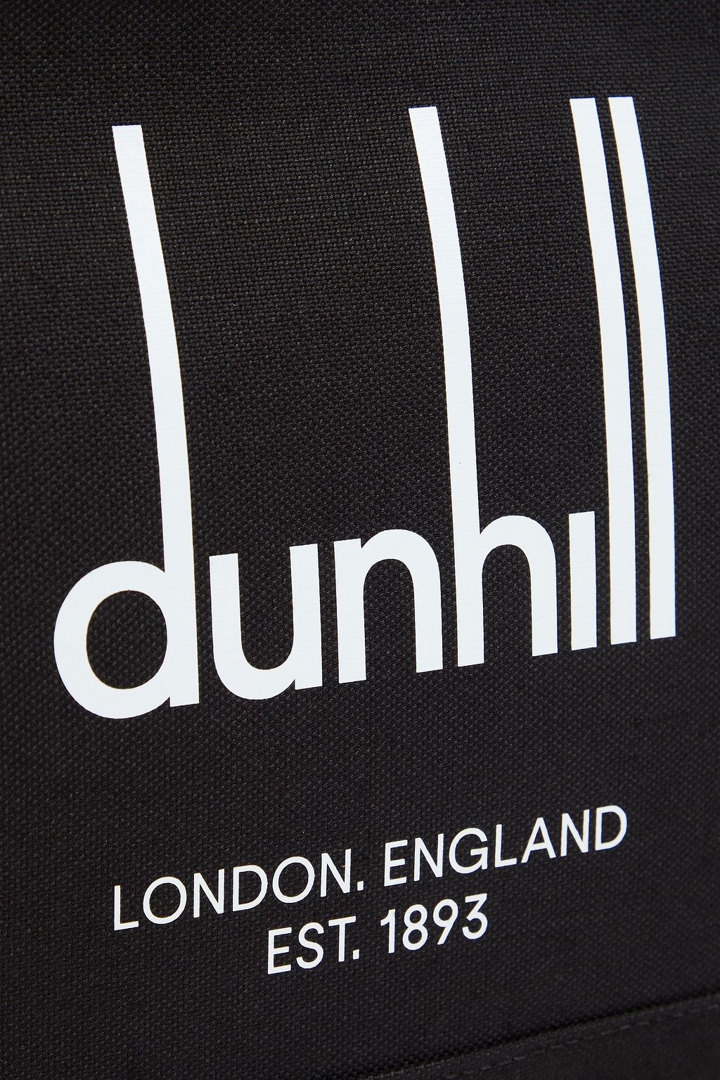DUNHILL حقيبة باوتش من الكنفا مزينة بطبعة شعار العلامة