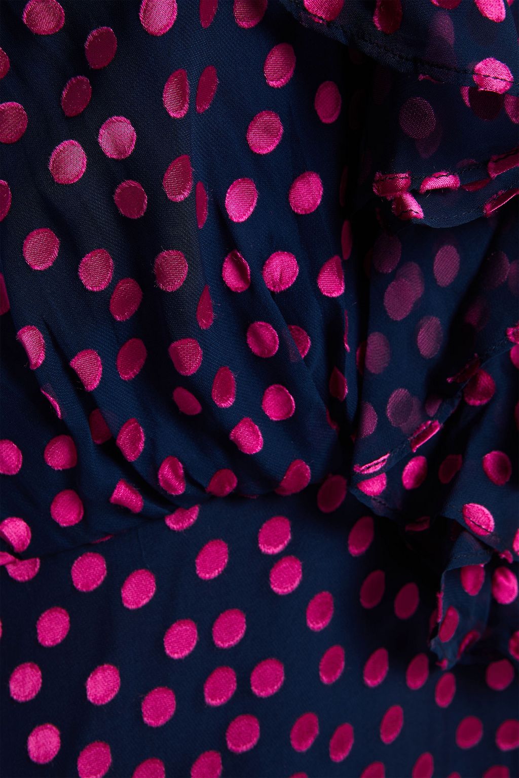 SALONI Anita ruffled silk-blend fil coupé midi dress