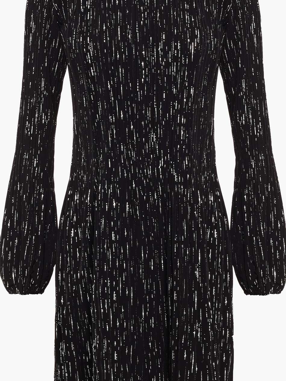 embellished plissé-crepe mini dress