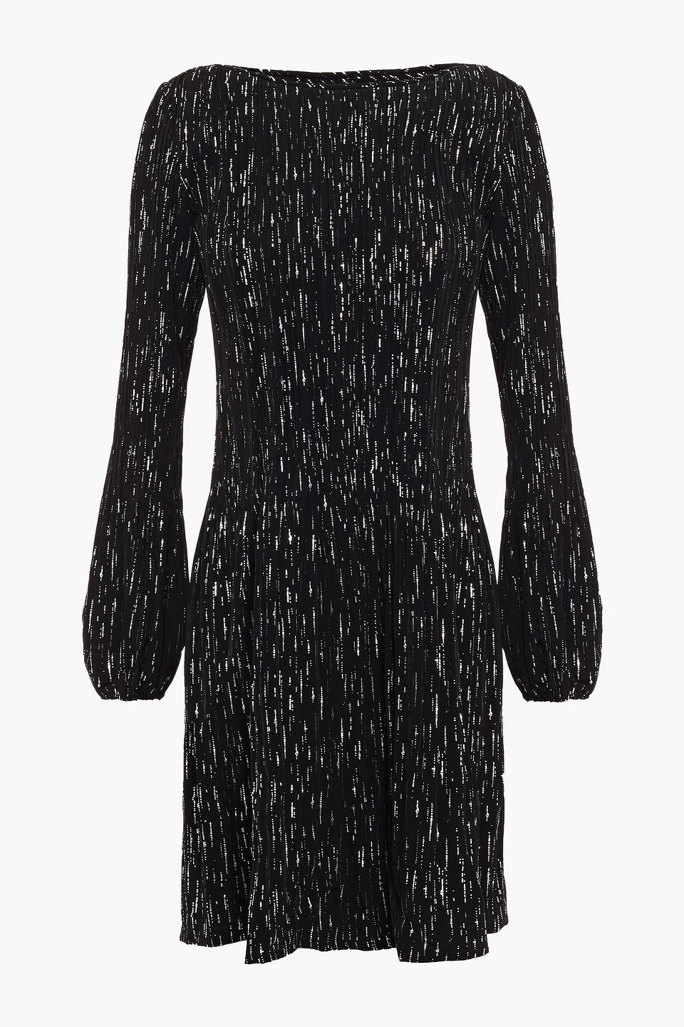 maje - embellished plissé-crepe mini dress - black - fr 34