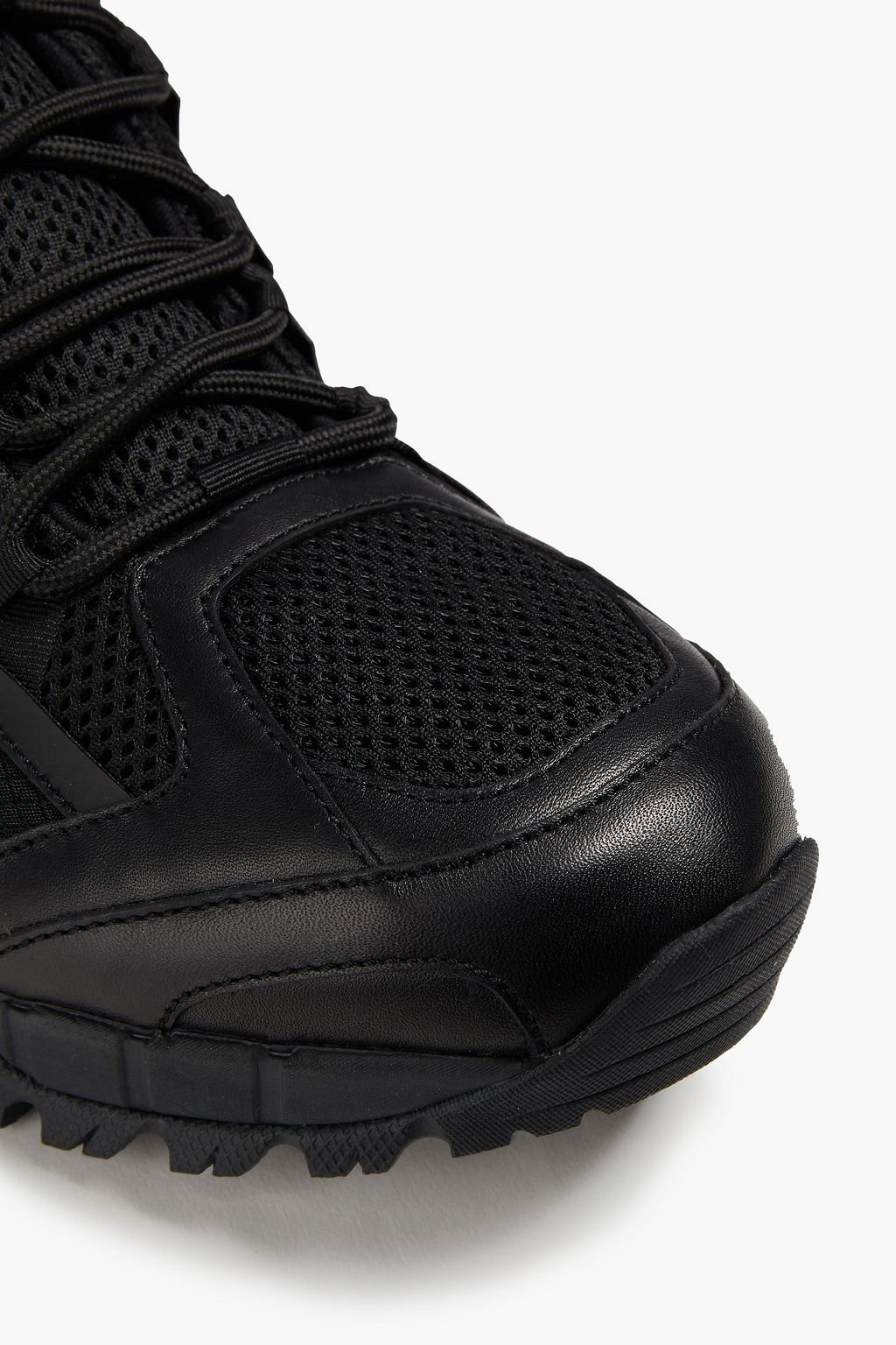 SANDRO Mesh, neoprene and leather sneakers