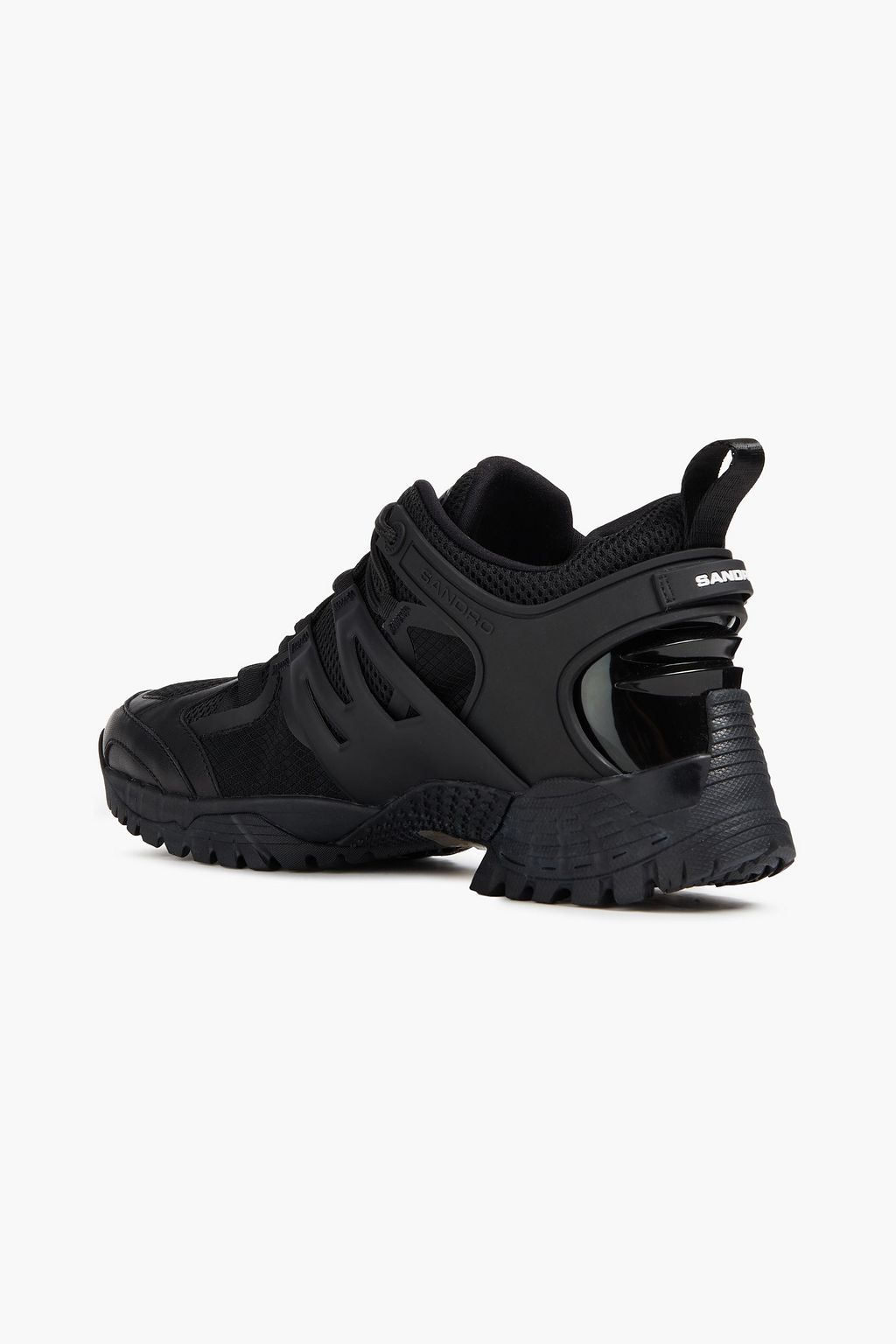SANDRO Mesh, neoprene and leather sneakers