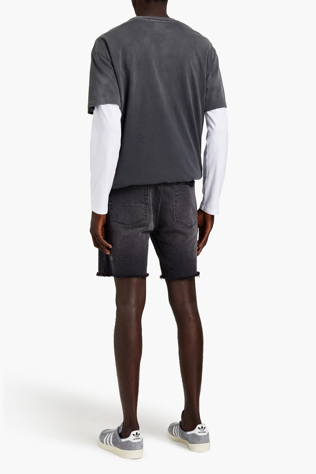 Black Distressed denim shorts | Sale up 