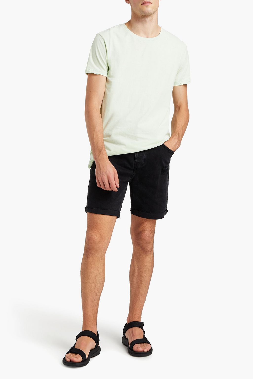 KSUBI Distressed denim shorts