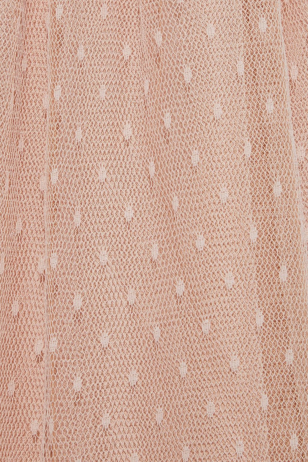 REDVALENTINO Gathered point d'esprit midi skirt