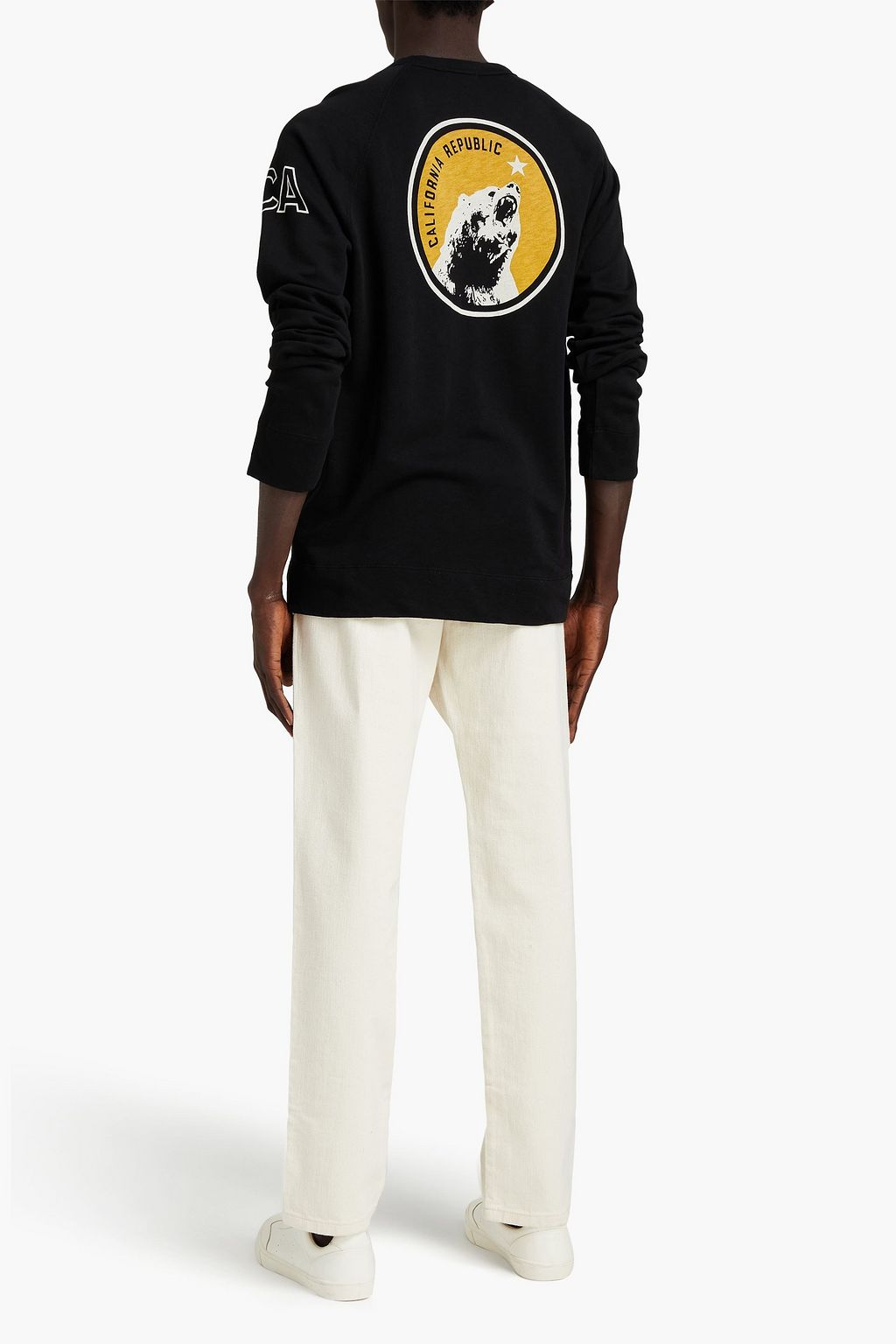 JAMES PERSE Raglan printed Supima cotton-terry sweatshirt