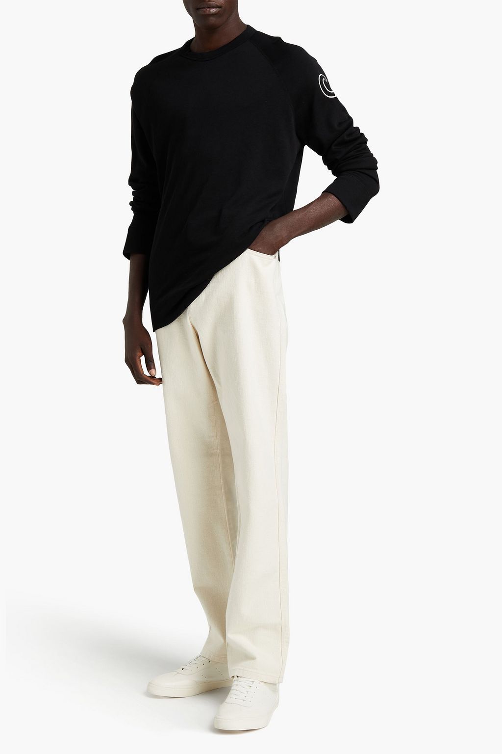 JAMES PERSE Raglan printed Supima cotton-terry sweatshirt