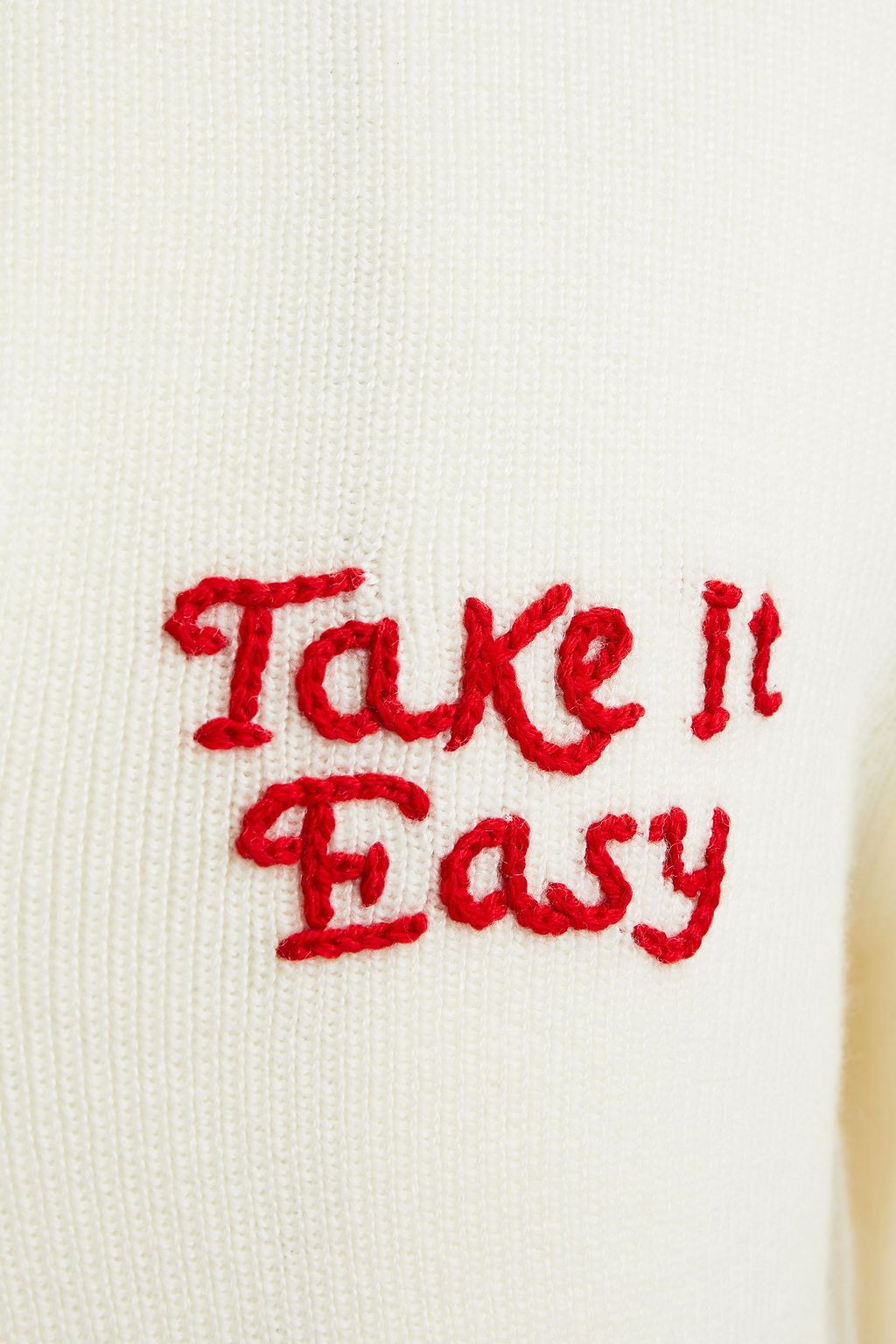 SANDRO Embroidered ribbed wool sweater