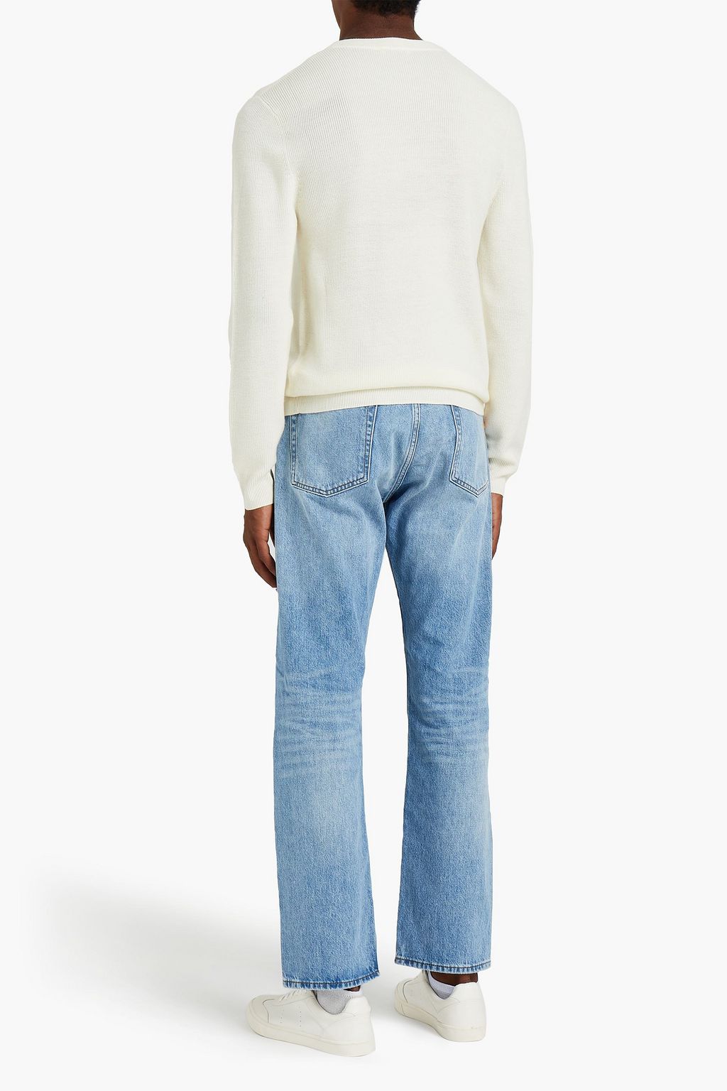 SANDRO Embroidered ribbed wool sweater