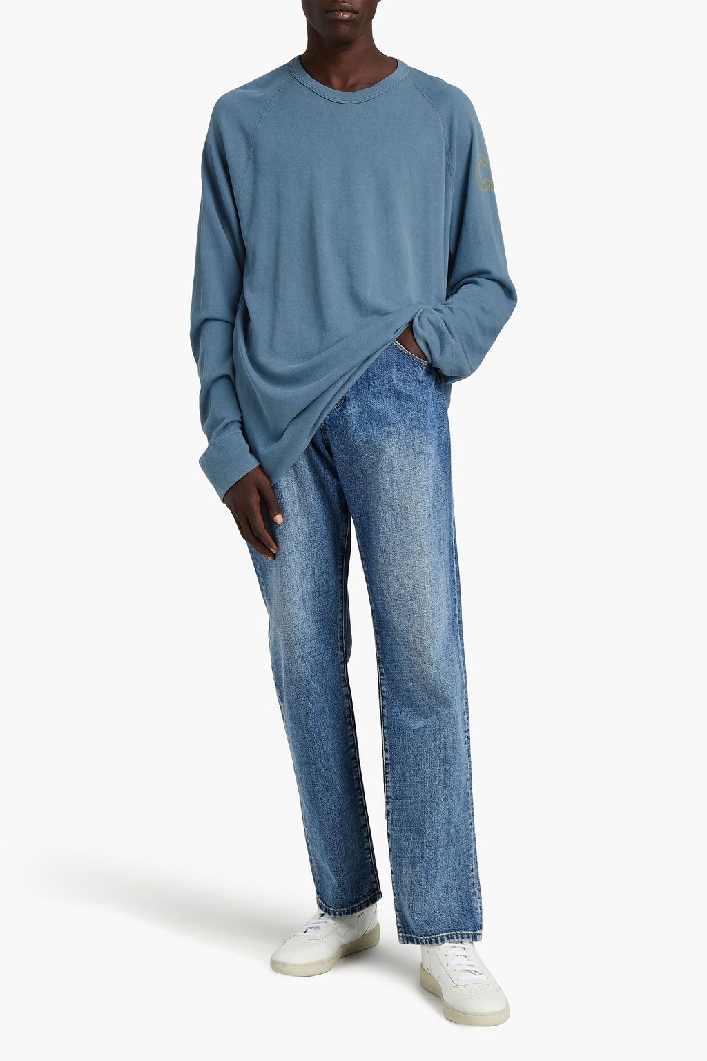 JAMES PERSE Raglan printed Supima cotton-terry sweatshirt