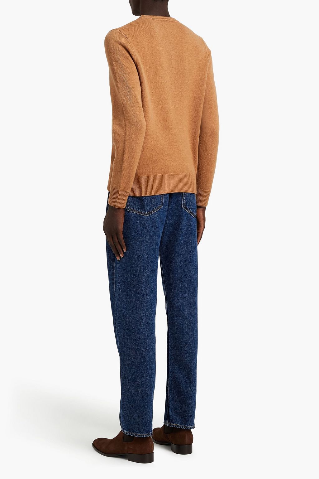 SANDRO Intarsia wool and cashmere-blend sweater